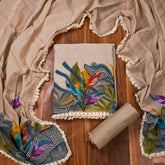 Jute Cotton Skin Unstitched Suit